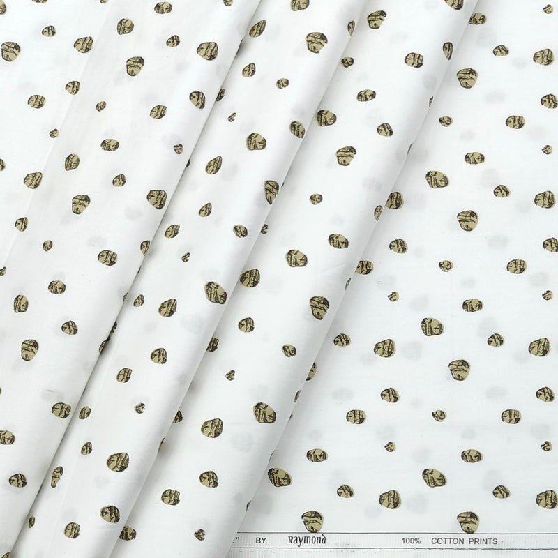 Shirt Fabric Raymond Premium 100% Cotton Printed Colour White n Green
