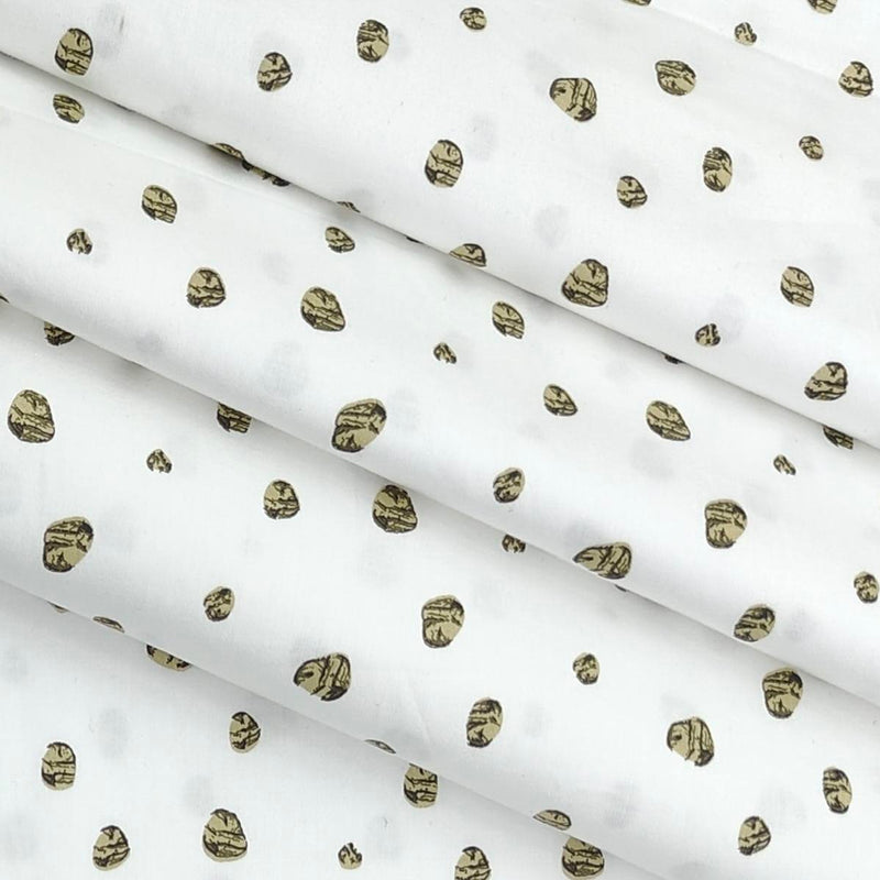 Shirt Fabric Raymond Premium 100% Cotton Printed Colour White n Green