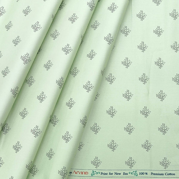 Shirt Fabric Arvind Giza Cotton Printed Colour Hill Green