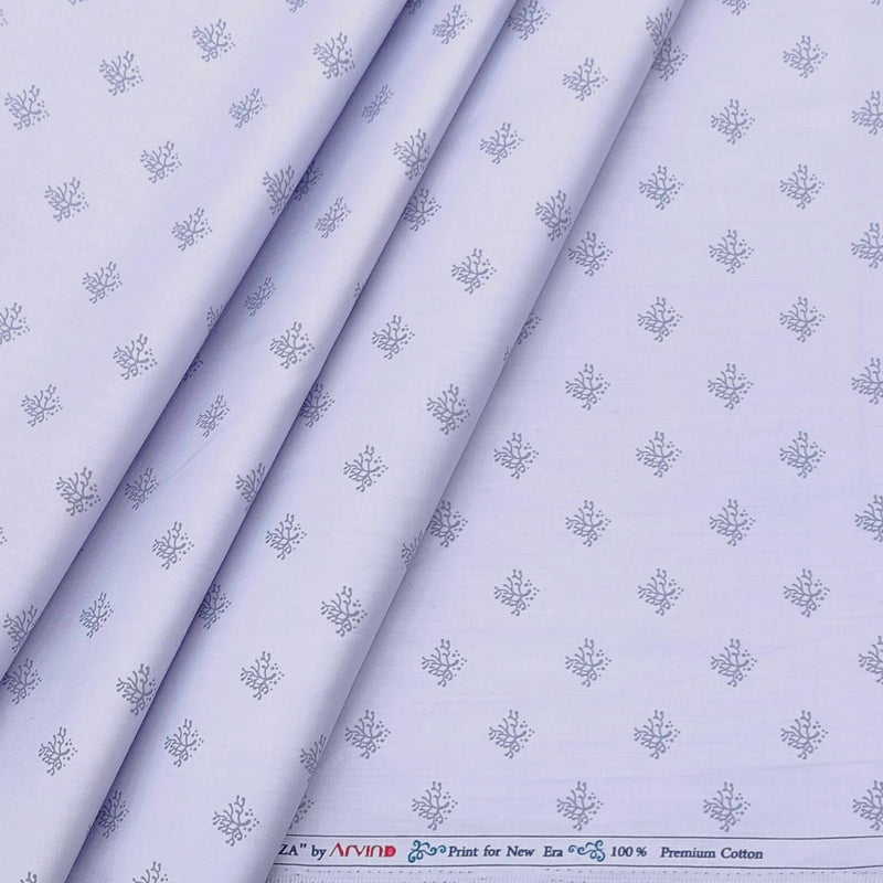 Shirt Fabric Arvind Giza Cotton Printed Colour Purple