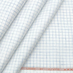 Shirt Fabric Arvind Pure Linen 60 Lea Pin Check colour Blue