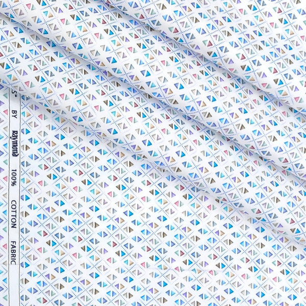 Shirt Fabric Raymond Premium Giza Cotton Digital Printed Colour Powder Blue