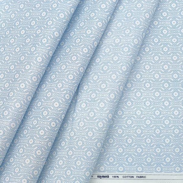 Shirt Fabric Raymond 100% Cotton Printed Colour Powder Blue