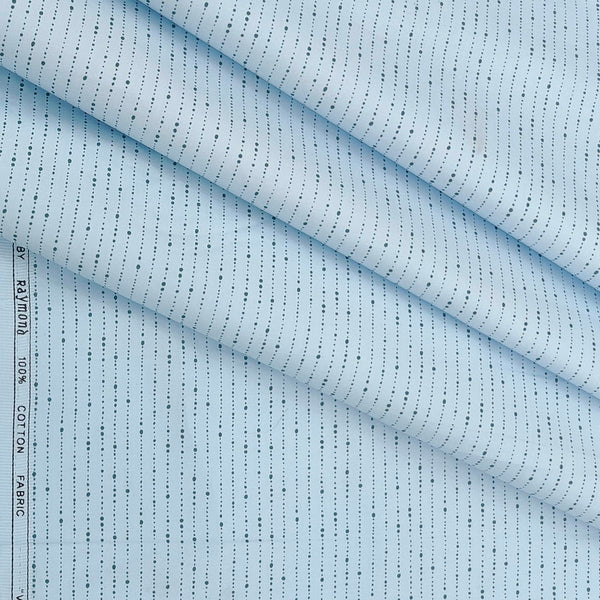 Shirt Fabric Raymond 100% Cotton Printed Colour Light Blue