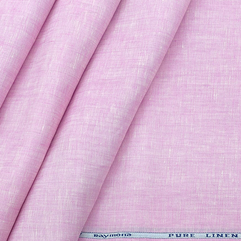 Shirt Fabric Raymond 60 LEA Pure Linen Solids Colour Camino Pink