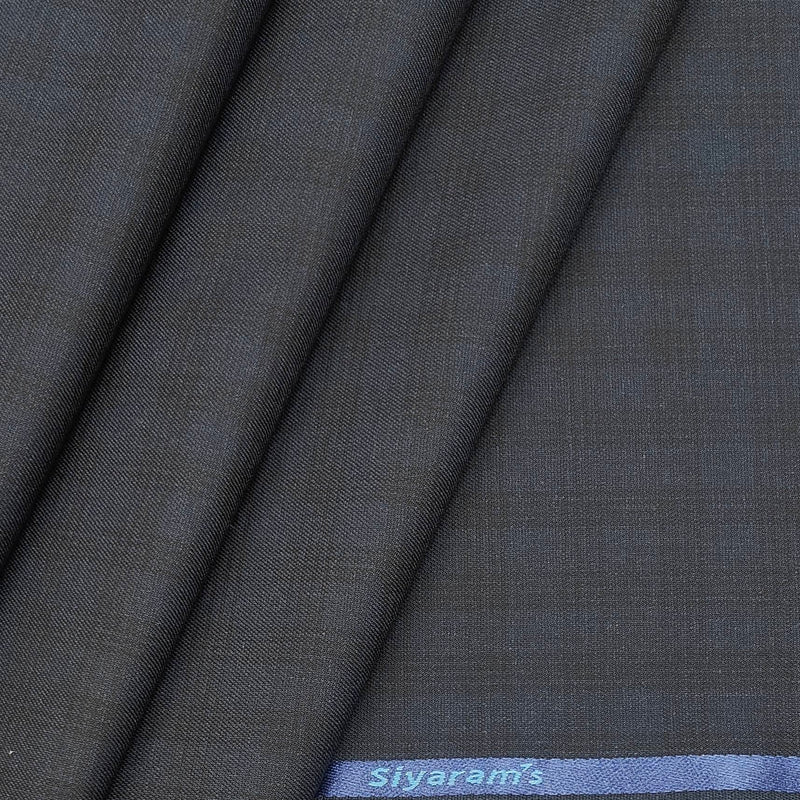 Trouser Fabric Siyaram PV Stretchable Mild Check Colour Dark Blue
