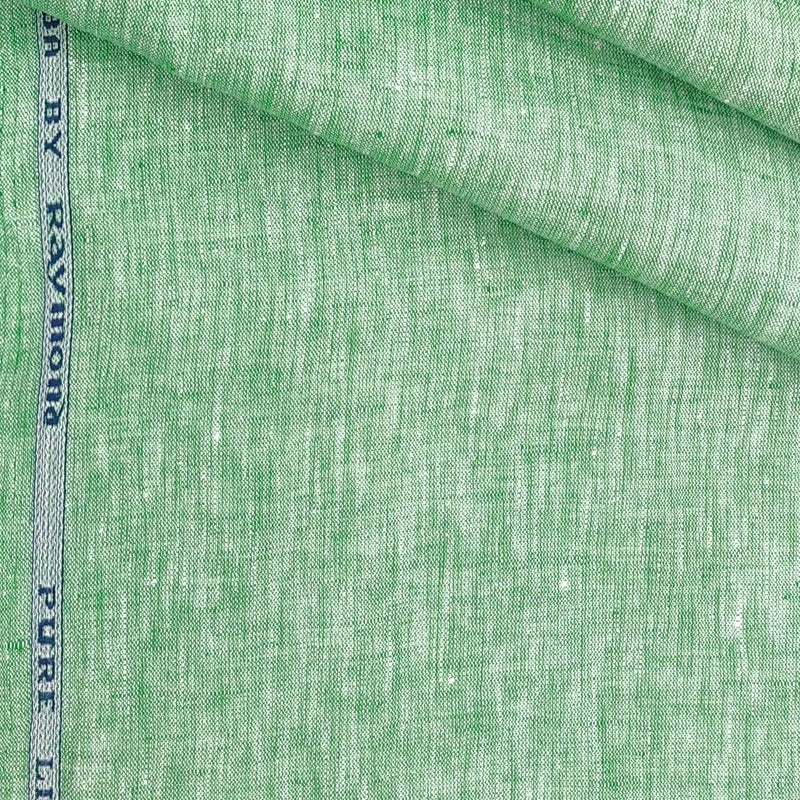 Raymond 60 LEA Pure Linen Solid Shirt n Kurta Fabric Colour Green
