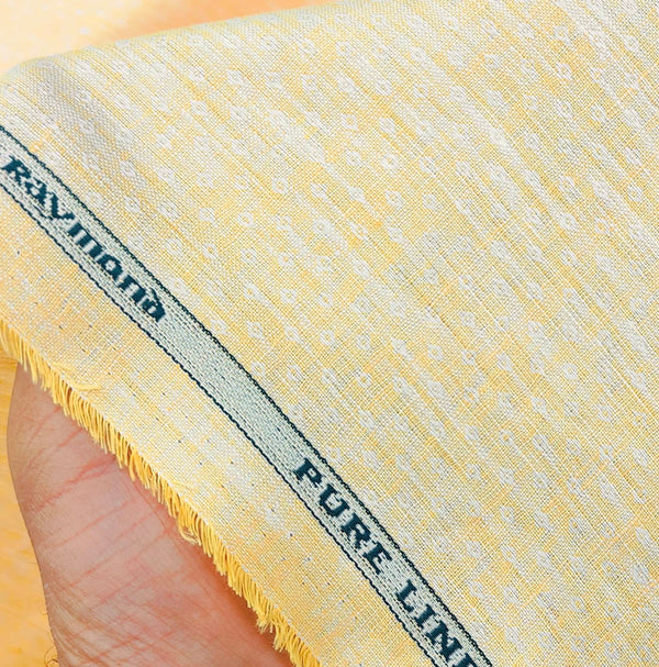 Raymond 60 LEA Pure Linen Dobby Shirt Fabric Colour Turmeric Yellow