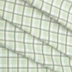 Shirt Fabric Arvind Cotton Blended Check Colour Olive Green