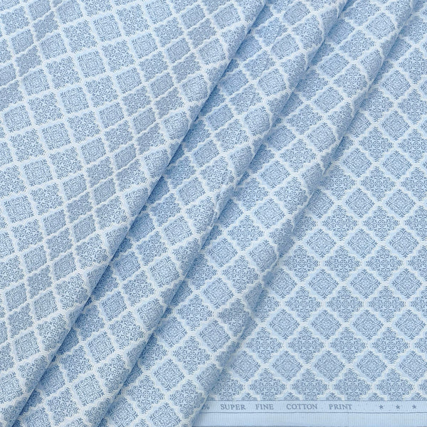 Shirt Fabric ManTire Giza Cotton Printed Colour Baby blue
