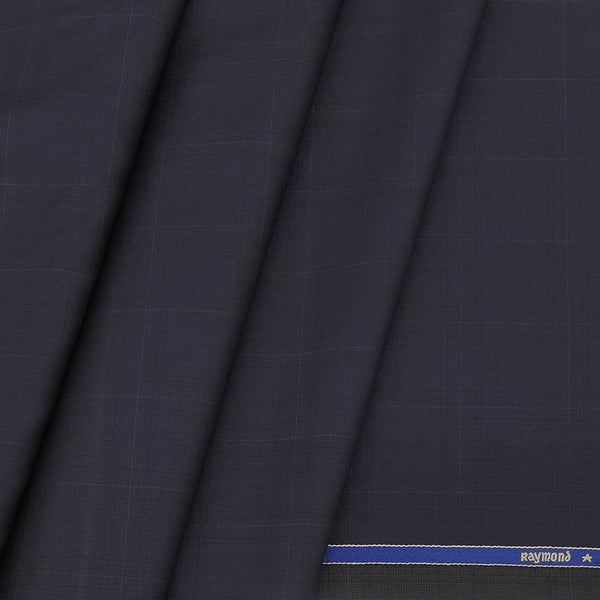 Trouser Fabric Raymond 100s Count PV Check color Dark Blue