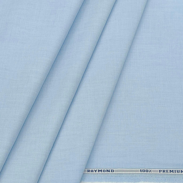 Shirt Fabric Raymond 100% cotton Plain Colour Water Blue