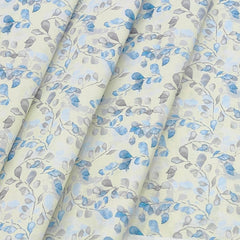 Shirt n Kurta Fabric Stiff Pure Cotton Premium Digital Printed Colour Silver Feather