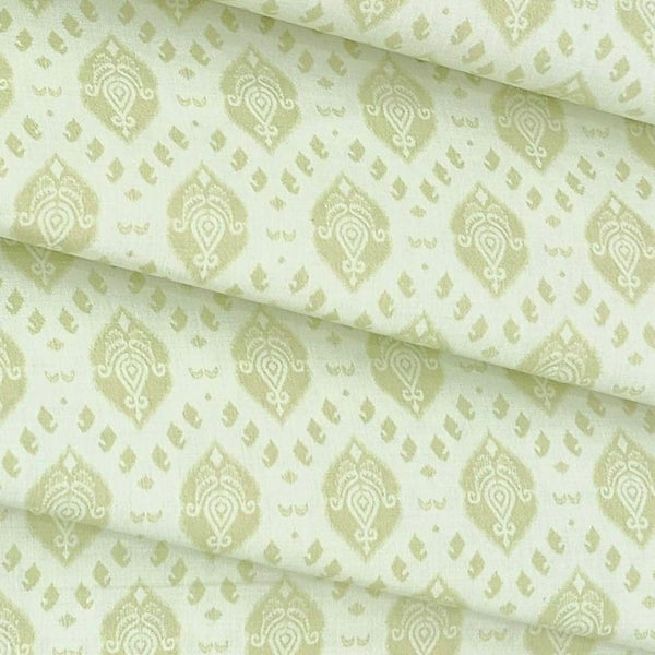 Shirt n Kurta Fabric Stiff Pure Cotton Premium Digital Printed Colour Pale Olive Green