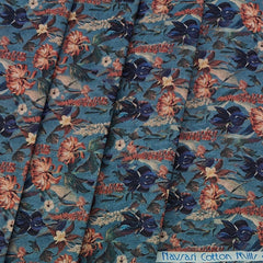 Shirt n Kurta Fabric Stiff Pure Cotton Premium Digital Printed Colour Dallas Blue