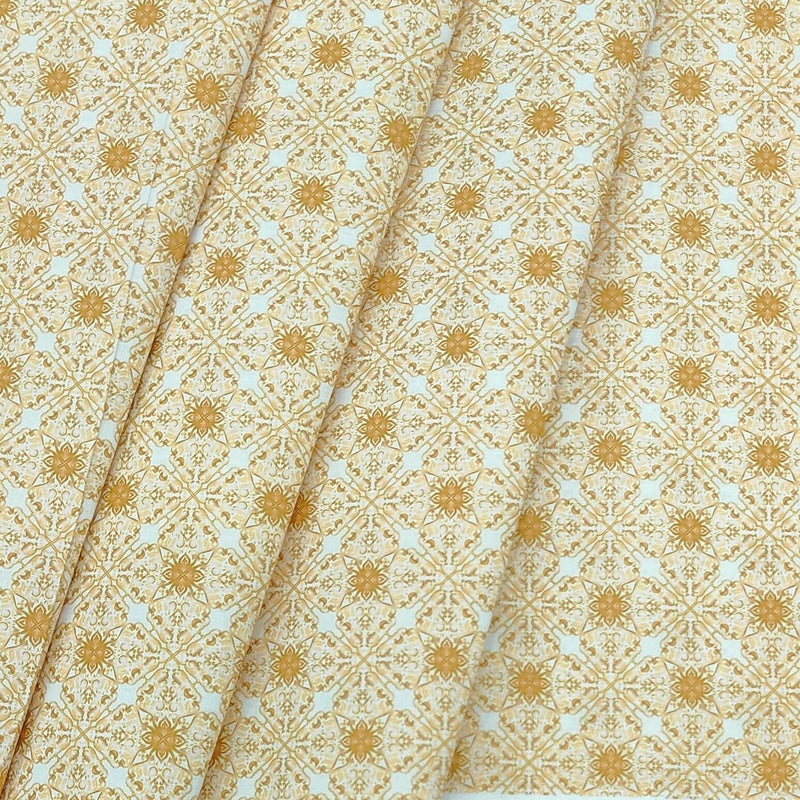 Shirt n Kurta Fabric Stiff Pure Cotton Premium Digital Printed Colour Egg Nog Yellow