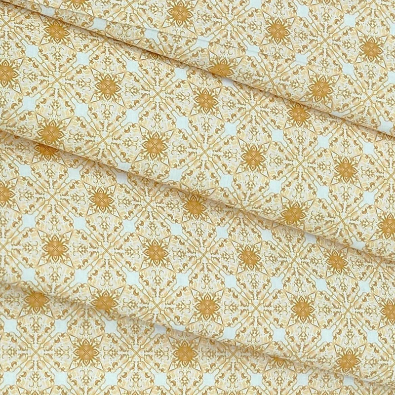 Shirt n Kurta Fabric Stiff Pure Cotton Premium Digital Printed Colour Egg Nog Yellow