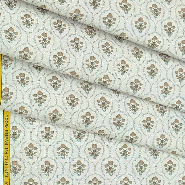 Shirt n Kurta Fabric Stiff Pure Cotton Premium Digital Printed Colour Light Silver