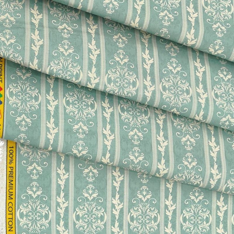 Shirt n Kurta Fabric Stiff Pure Cotton Premium Digital Printed Colour Pistachio Green