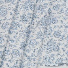 Shirt Fabric ManTire Giza Cotton Printed Colour Light Blue