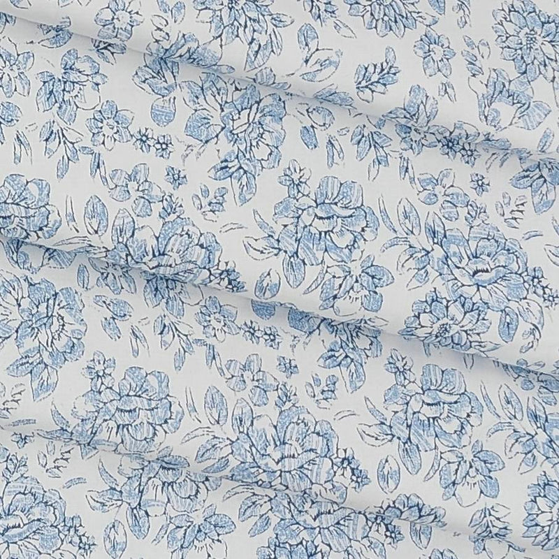 Shirt Fabric ManTire Giza Cotton Printed Colour Light Blue
