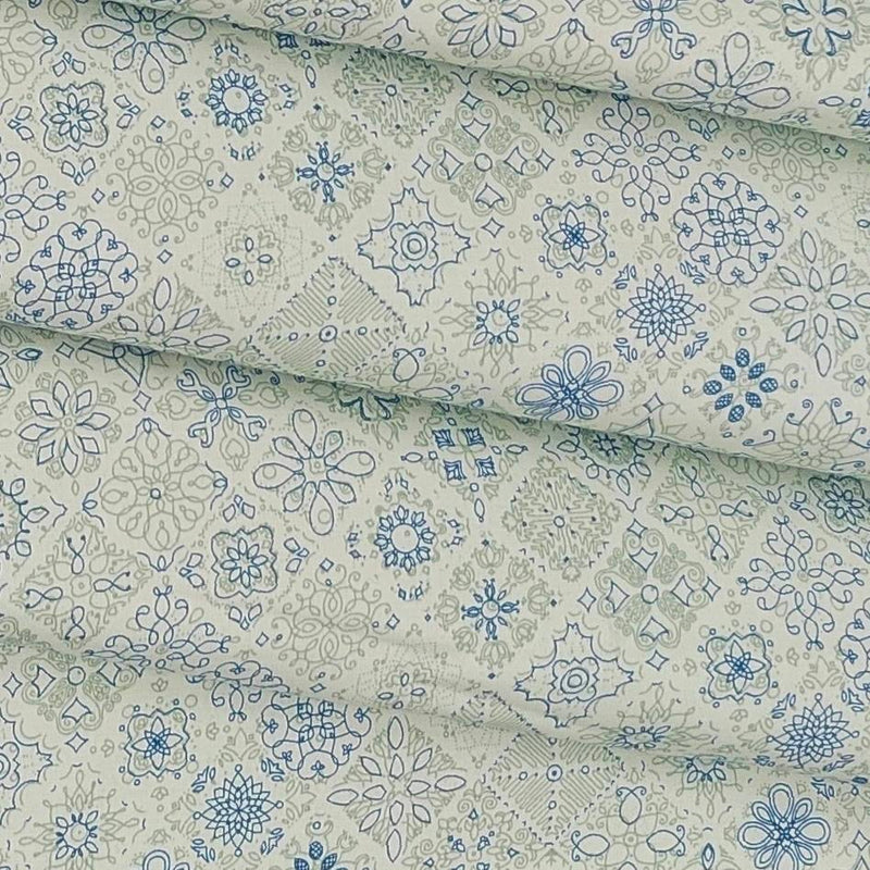 Shirt Fabric ManTire Giza Cotton Printed Colour Chetwode Greenish