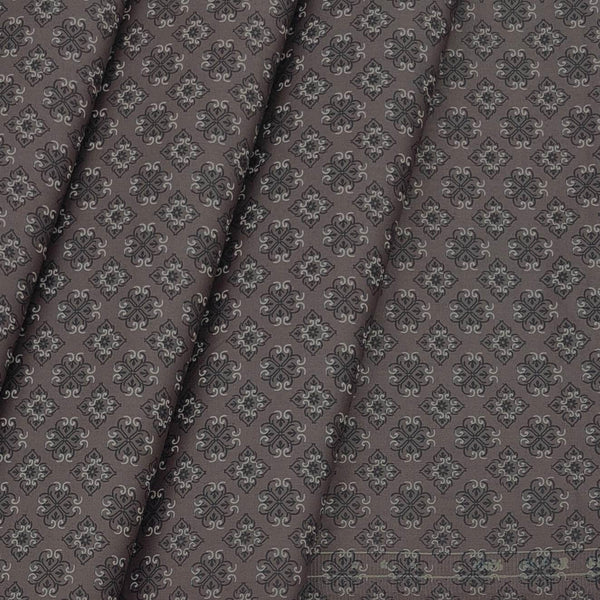 Shirt Fabric ManTire Giza Cotton Printed Colour Umber Brown