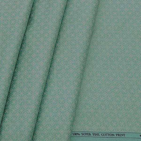 Shirt Fabric ManTire Giza Cotton Printed Colour Pistachio Green