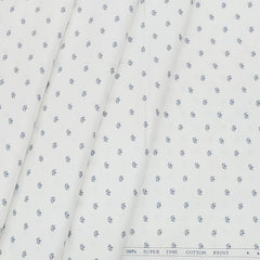 Shirt Fabric ManTire Giza Cotton Polka Dot Colour White