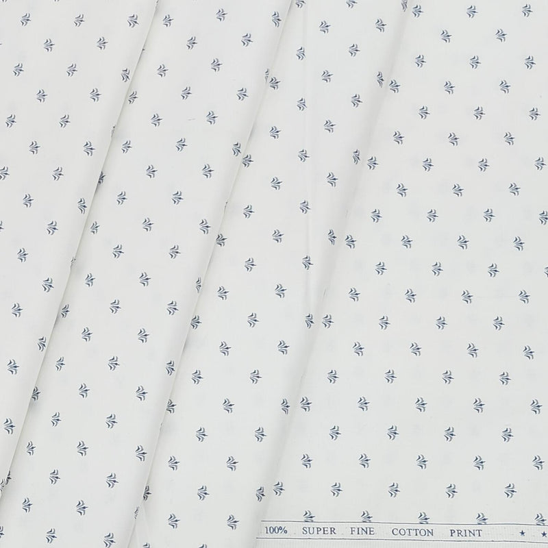 Shirt Fabric ManTire Giza Cotton Polka Dot Colour White