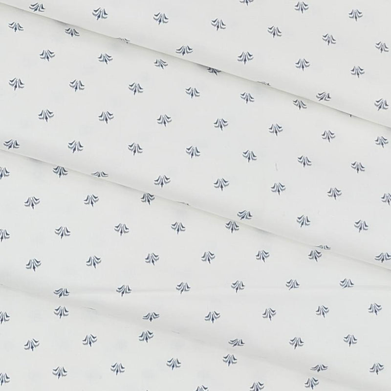 Shirt Fabric ManTire Giza Cotton Polka Dot Colour White