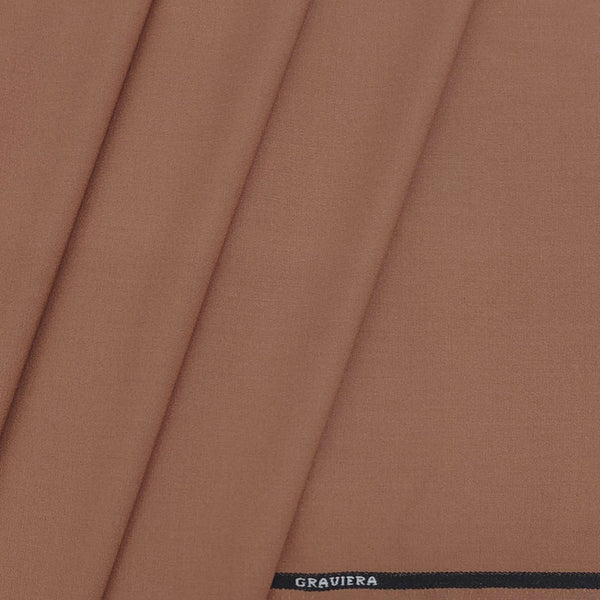 Trouser Fabric Graviera 4Way Lycra Premium Plain Colour Copper Tan