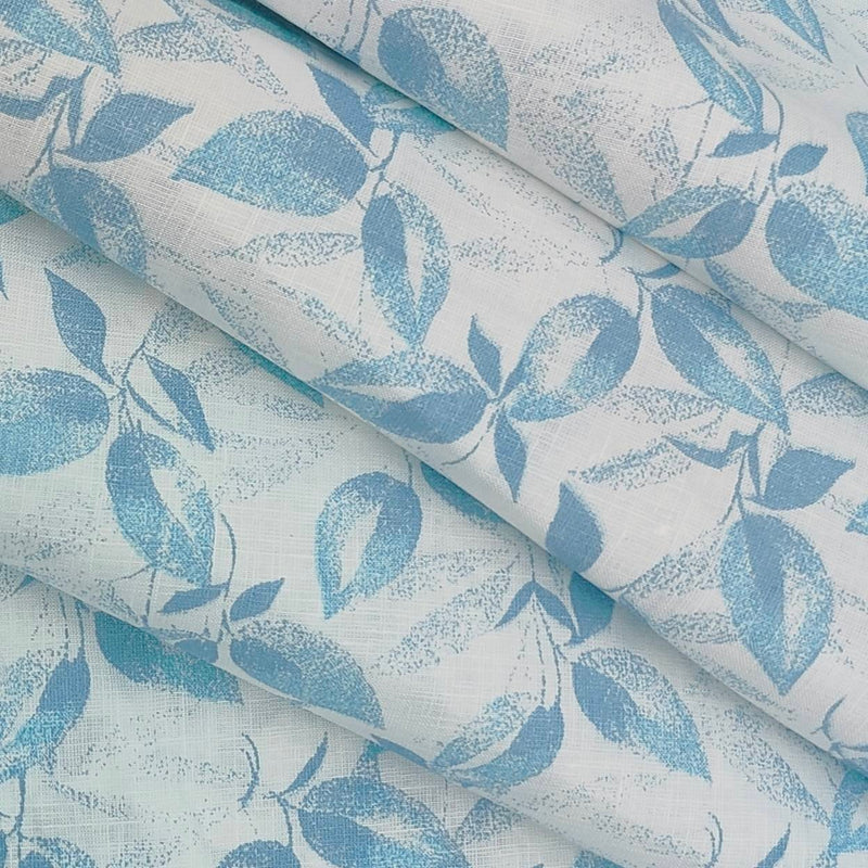 Shirt Fabric Linen Club Pure Linen Printed Colour Fortnum Blue