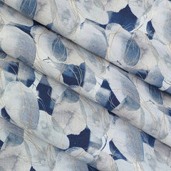 Shirt n Kurta Fabric Linen Club Pure Linen 60 Lea Printed colour Dark Blue