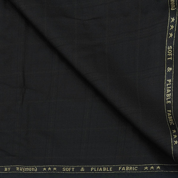 Trouser Fabric Raymond Broad Check Colour Steel Grey