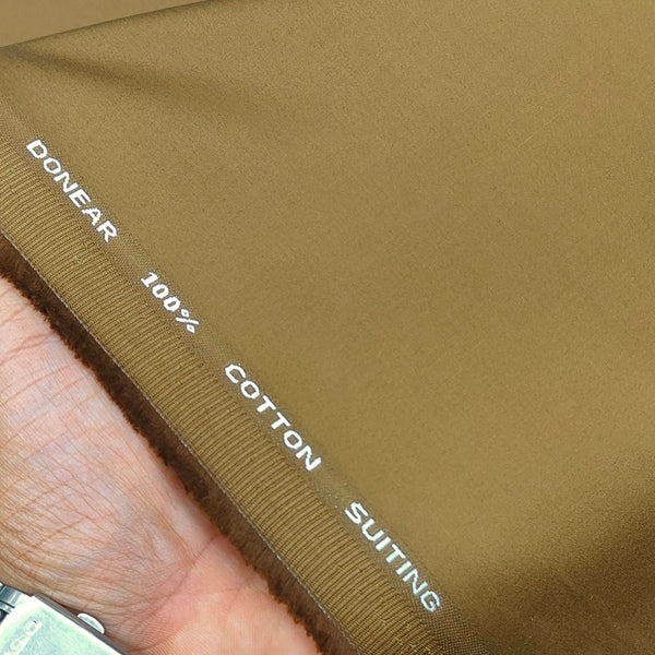 Trouser Fabric Donear Pure Cotton Plain Colour Peanut Brown