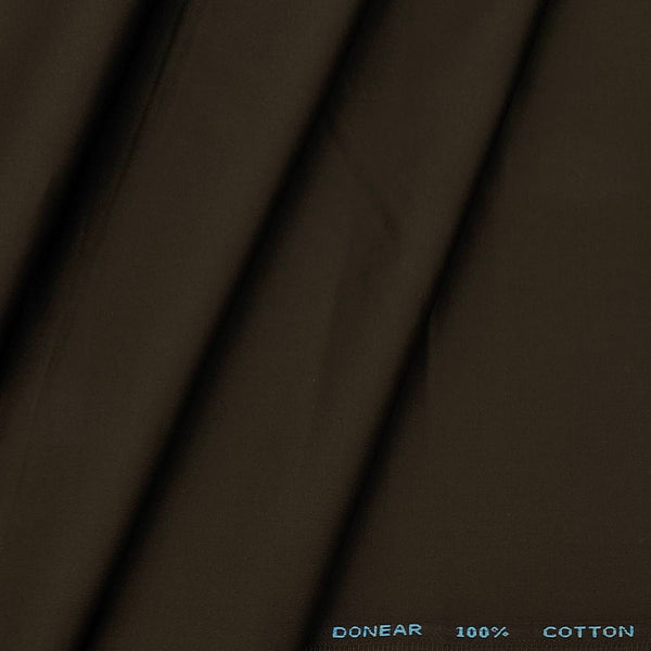 Trouser Fabric Donear Pure Cotton Plain Colour Dark Brown