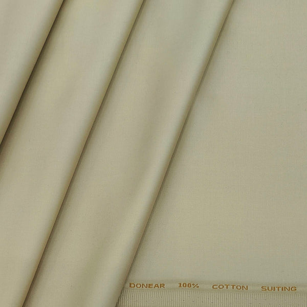 Trouser Fabric Donear Pure Cotton Plain Colour Beige