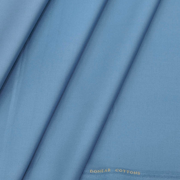 Trouser Fabric Donear Fine Pure Cotton stretchable Plain Colour Maya Blue