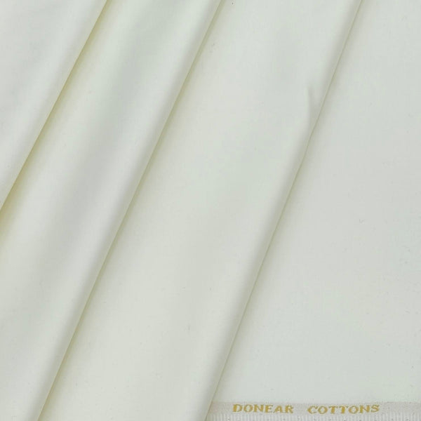 Trouser Fabric Donear Fine Pure Cotton stretchable Plain Colour Off White