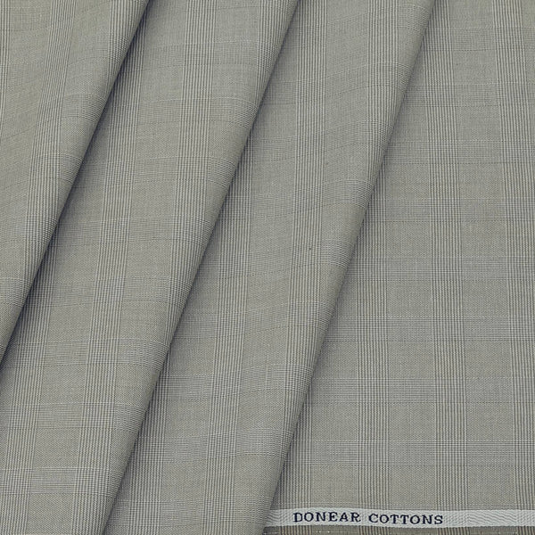 Trouser Fabric Donear Fine Pure Cotton stretchable Mild Check Colour Mushroom Beige