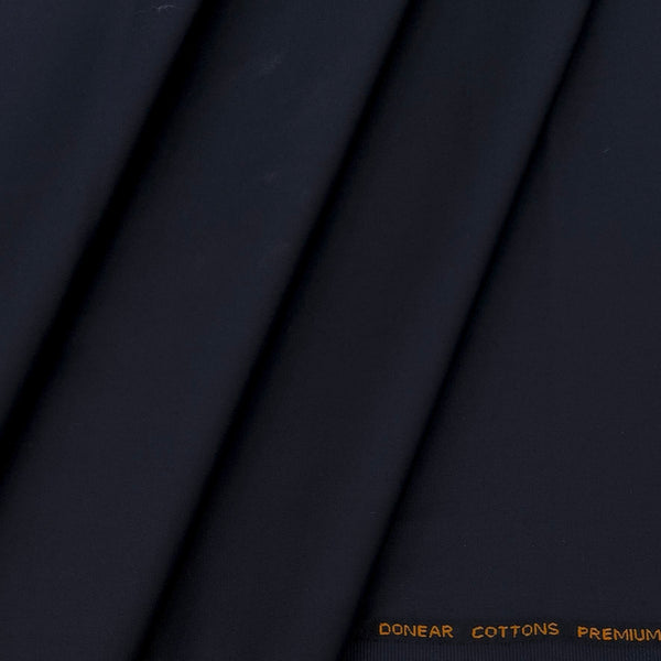 Trouser Fabric Donear Pure Cotton plain Colour Dark Blue