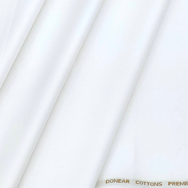 Trouser Fabric Donear Pure Cotton self Structure Colour White