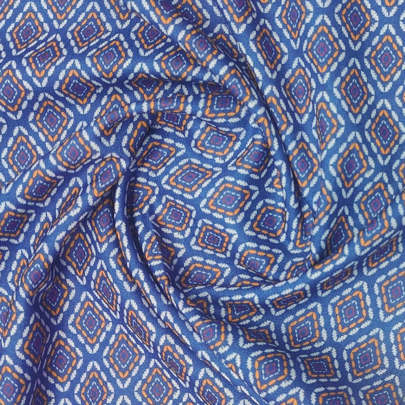 Shirt Fabric ManTire Polyester Viscose Digital Printed Color Aegean Blue