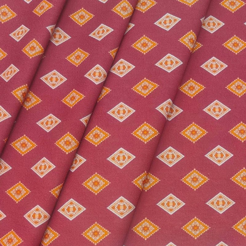 Shirt Fabric ManTire Polyester Viscose Digital Printed Color Burgundy