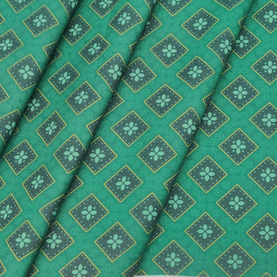 Shirt Fabric ManTire Polyester Viscose Digital Printed Color Bottle Green