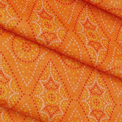 Shirt Fabric ManTire Polyester Viscose Digital Printed Color Vibrant Orange