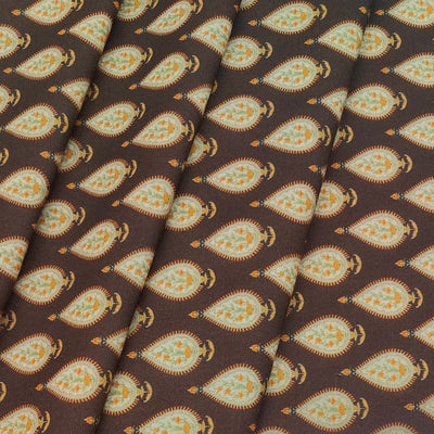 Shirt Fabric ManTire Polyester Viscose Digital Printed Color Sepia Brown
