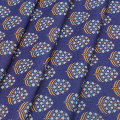 Shirt Fabric ManTire Polyester Viscose Digital Printed Color Navy Blue N White