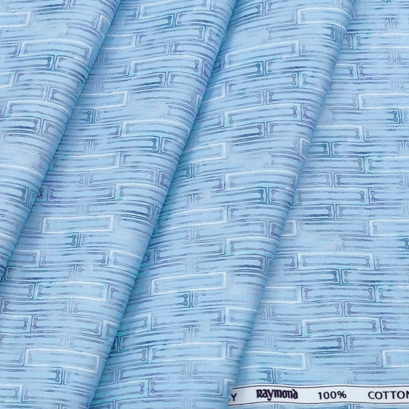 Shirt Fabric Raymond 100% Cotton Printed Colour Baby Blue